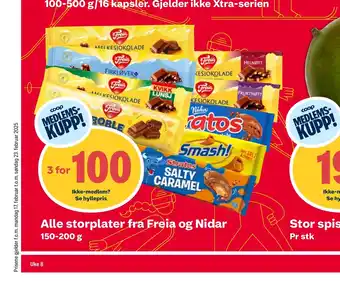 Coop Extra Alle storplater fra freia og nidar tilbud