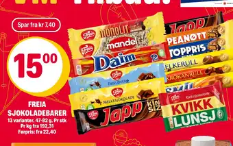 Coop Extra Freia sjokoladebarer tilbud