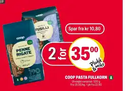 Coop Extra COOP PASTA FULLKORN tilbud