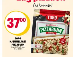 Coop Extra TORO HJEMMELAGET PIZZABUNN tilbud