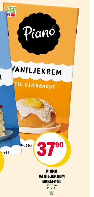 Coop Extra PIANO VANILJEKREM BAKEFAST tilbud