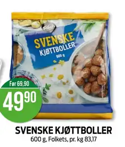 Kiwi SVENSKE KJØTTBOLLER tilbud