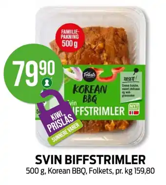 Kiwi SVIN BIFFSTRIMLER tilbud