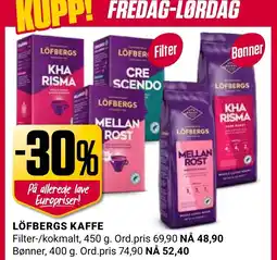 Europris LÖFBERGS KAFFE tilbud