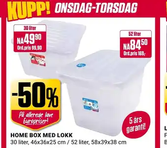 Europris HOME BOX MED LOKK tilbud