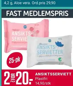 Europris ANSIKTS SERVIETTER tilbud