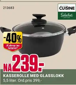 Europris KASSEROLLE MED GLASSLOKK tilbud