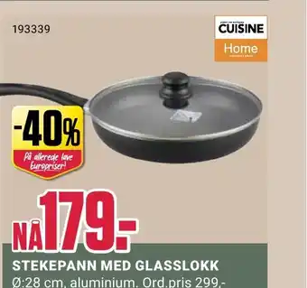 Europris STEKEPANN MED GLASSLOKK tilbud