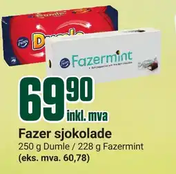 Europris Fazer sjokolade tilbud