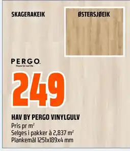 Coop Obs HAV BY PERGO VINYLGULV Pris pr m² tilbud