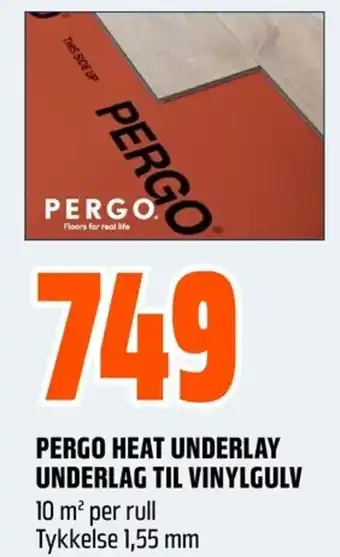 Coop Obs PERGO HEAT UNDERLAY UNDERLAG TIL VINYLGULV tilbud