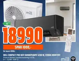 Coop Obs MILL COMPACT PRO WIFI VARMEPUMPE 5200 W, FERDIG MONTERT tilbud