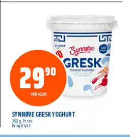 Coop Obs SYNNØVE GRESK YOGHURT tilbud