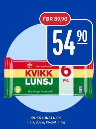 Rema 1000 Kvikk lunsj 6-pk tilbud