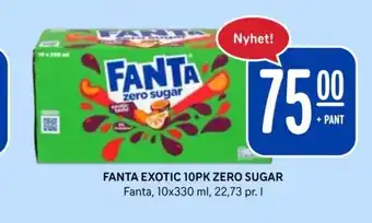 Rema 1000 FANTA EXOTIC 10PK ZERO SUGAR tilbud