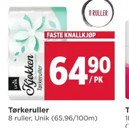 Meny UNIK Tørkeruller tilbud