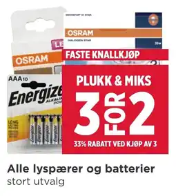 Meny Alle lyspærer og batterier tilbud