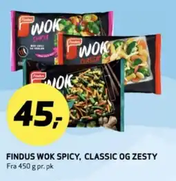 Bunnpris FINDUS wok spicy, classic og zesty tilbud