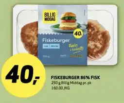 Bunnpris Fiskeburger 86% fisk tilbud