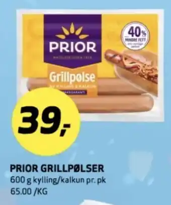 Bunnpris PRIOR grillpølser tilbud