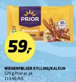 Bunnpris PRIOR Wienerpølser kylling/kalkun tilbud