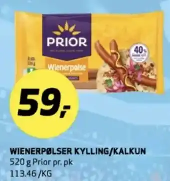 Bunnpris PRIOR Wienerpølser kylling/kalkun tilbud