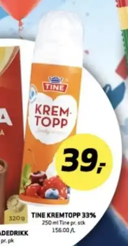 Bunnpris TINE kremtopp 33% tilbud