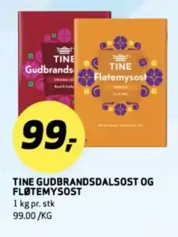 Bunnpris TINE gudbrandsdalsost og fløtemysost tilbud