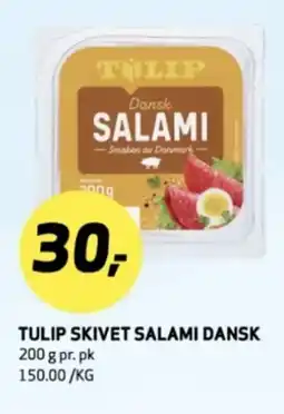 Bunnpris TULIP skivet salami dansk tilbud