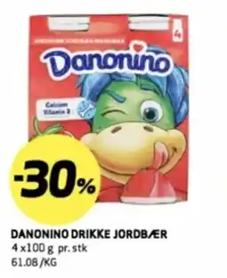 Bunnpris DANONINO drikke jordbær tilbud