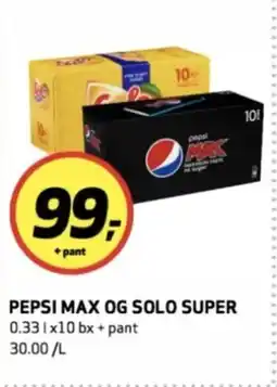 Bunnpris PEPSI max og solo super tilbud