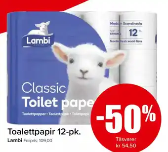 Eurospar LAMBI Toalettpapir 12-pk. tilbud