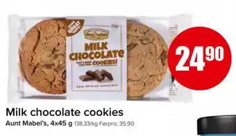 Eurospar AUNT MABEL'S Milk chocolate cookies tilbud