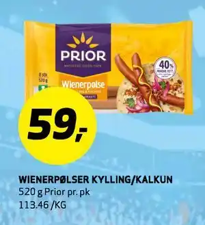 Bunnpris WIENERPØLSER KYLLING/KALKUN tilbud