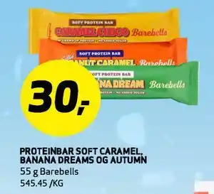 Bunnpris PROTEINBAR SOFT CARAMEL, BANANA DREAMS OG AUTUMN tilbud