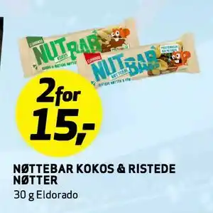 Bunnpris NØTTEBAR KOKOS & RISTEDE NØTTER tilbud