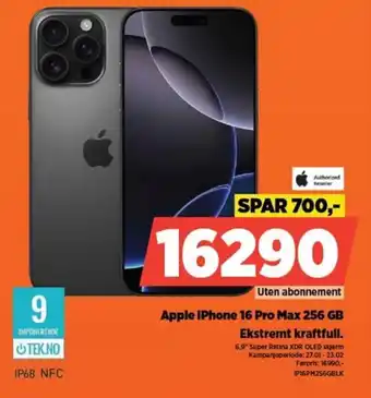 POWER Apple iPhone 16 Pro Max 256 GB Ekstremt kraftfull. tilbud