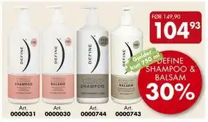 Sparkjøp DEFINE SHAMPOO & BALSAM tilbud