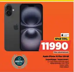 POWER Apple iPhone 16 Plus 128 GB Superkjapp. Supersmart. tilbud