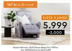 Skeidar Boston Recliner tilbud