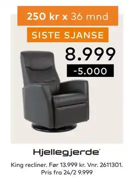 Skeidar King recliner tilbud