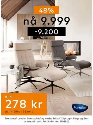 Skeidar Stressless London Star stol m/reg nakke tilbud