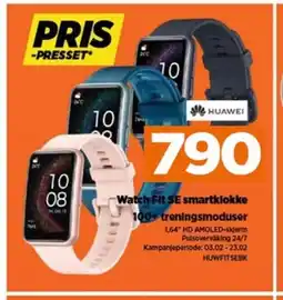 POWER Watch Fit SE smartklokke 100+ treningsmoduser tilbud