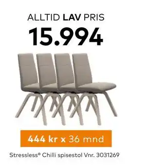 Skeidar Stressless Chilli spisestol tilbud