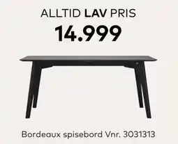 Skeidar Bordeaux spisebord tilbud