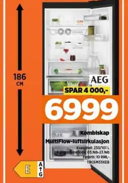 POWER Kombiskap MultiFlow-luftsirkulasjon tilbud