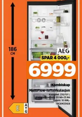 POWER Kombiskap MultiFlow-luftsirkulasjon tilbud