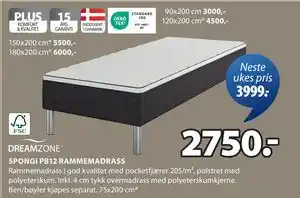 JYSK SPONGI PB12 RAMMEMADRASS tilbud