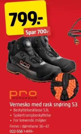 Jula Vernesko med rask snøring S3 tilbud