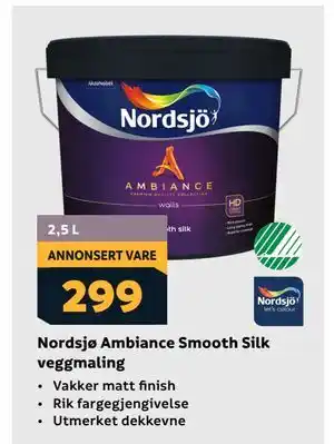 Megaflis Nordsjø Ambiance Smooth Silk veggmaling tilbud